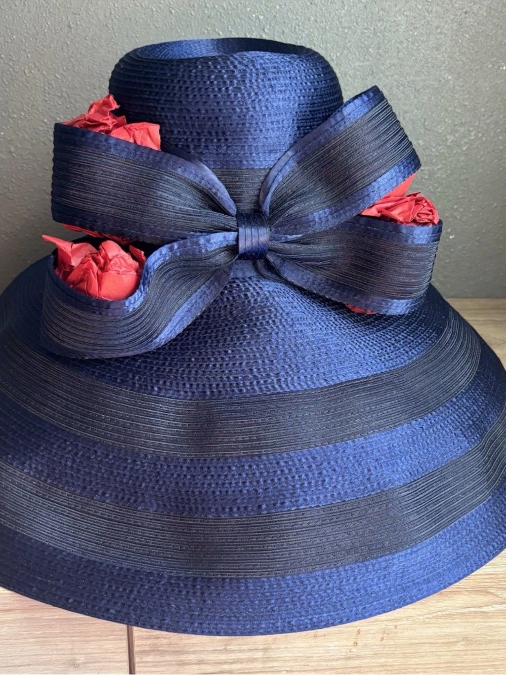 shellie mcdowell millinery Navy Silk Church Hat